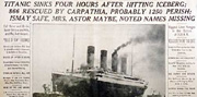 La Une de The New York Times le lendemain de la catastrophe maritime du Titanic